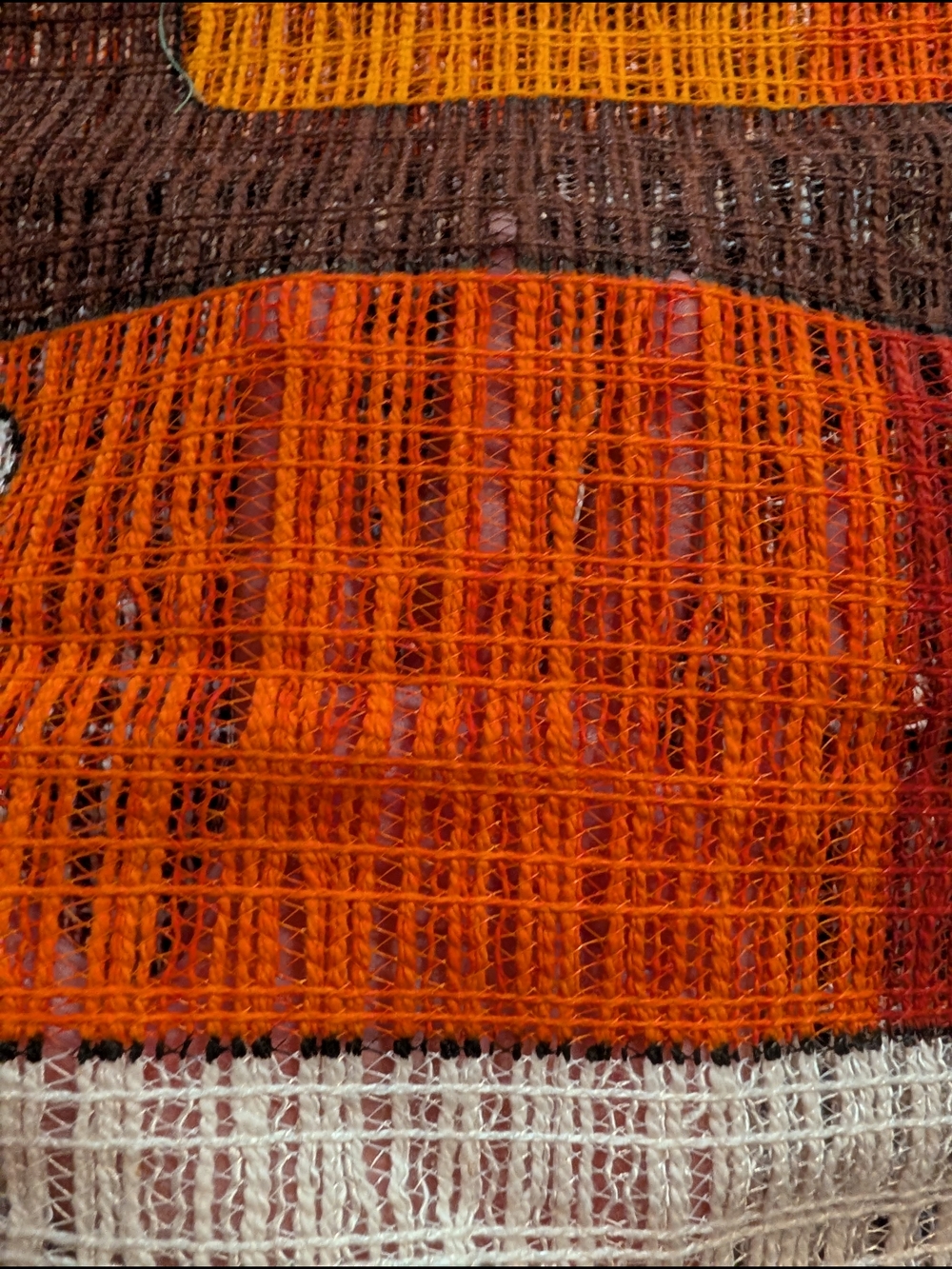 Vintage Orange Brown Geometric Fabric - Picture 3 of 4